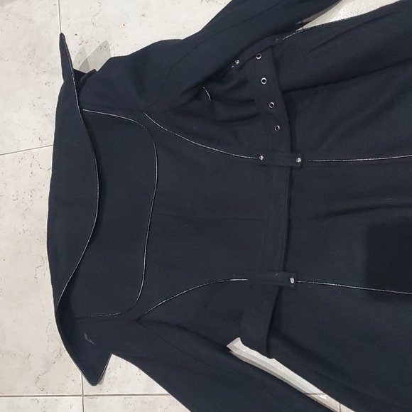 Miss Sixty M60 Belted Pea Coat Black Women's Small - Picture 7 of 8